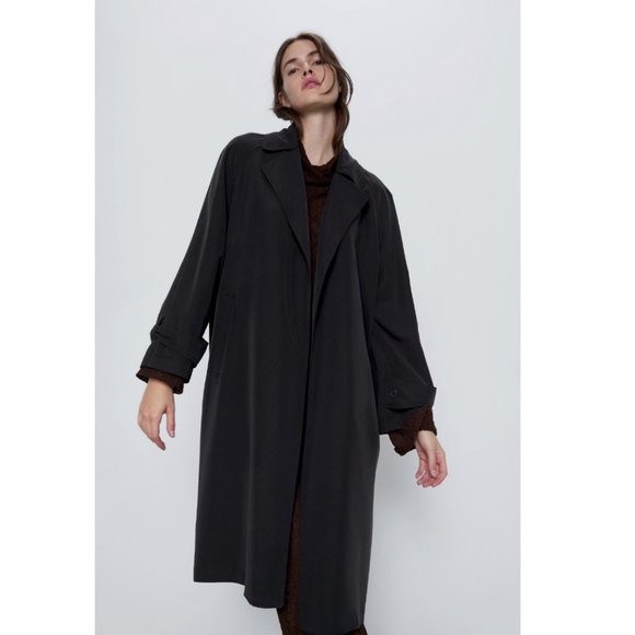 black waterfall coat